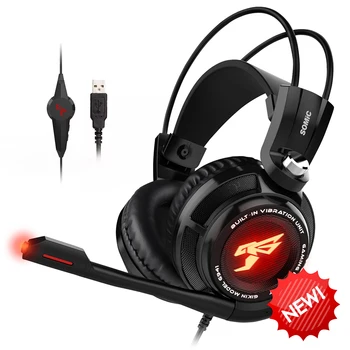 

Somic G941 USB Wired Vibration LED Gaming Headset 7.1 Surround Sound Stereo Gamer Headphone With Mic For Computer PC Laptop