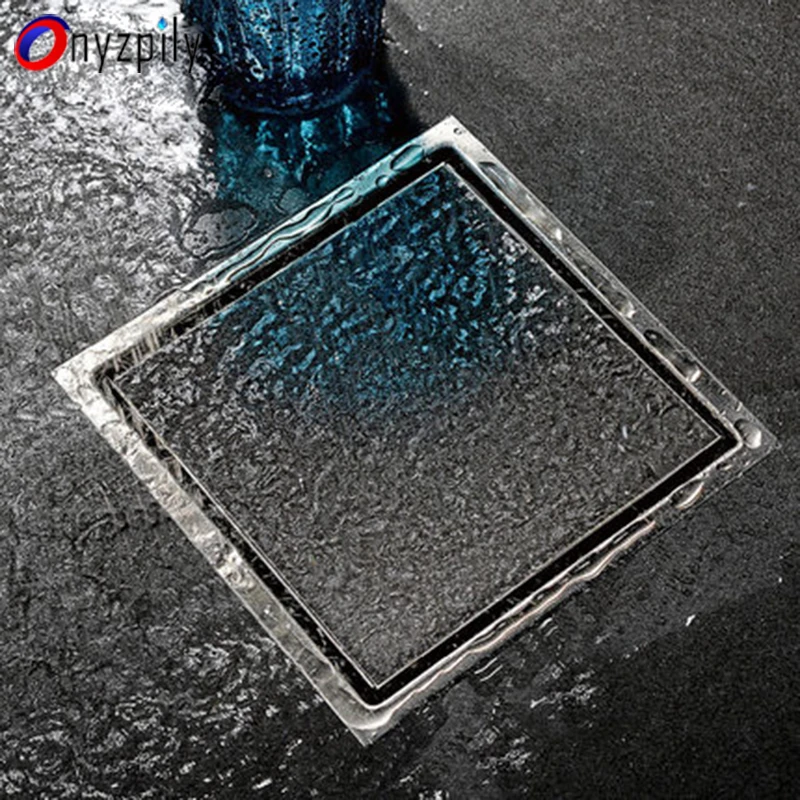 

Onyzpily Tile Insert Square Floor Waste Grates Bathroom Shower Drain Floor Drain Drain Hair Invisible