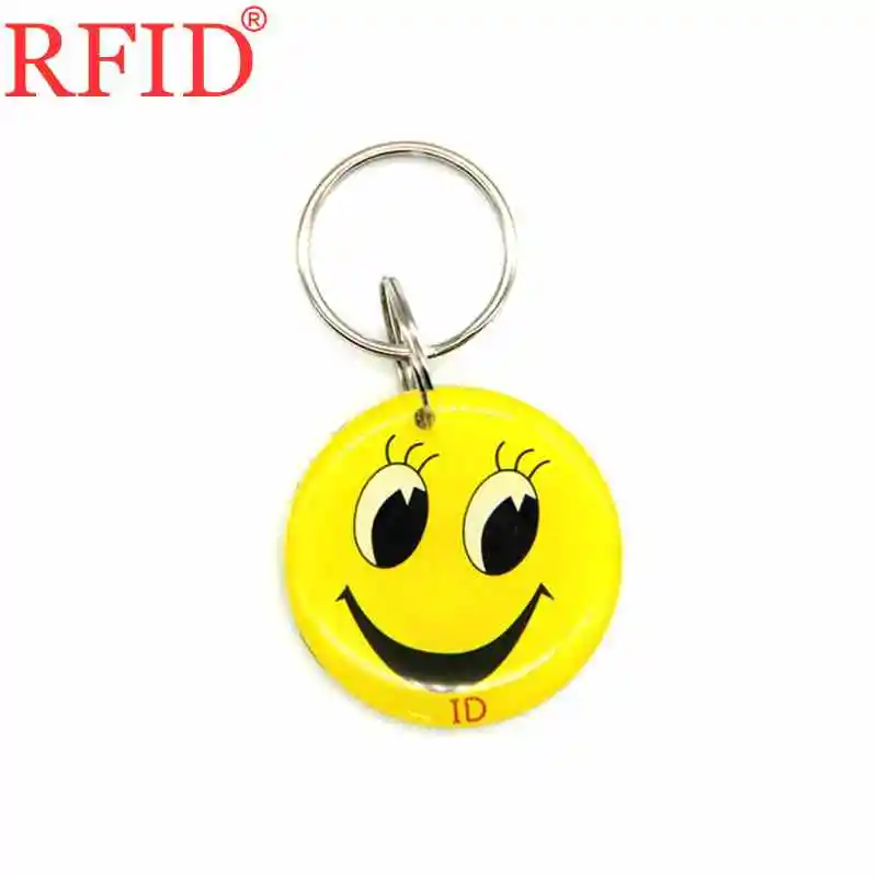 ID 125khz EM4100 TK4100 RFID только для чтения водонепроницаемый клей карты брелок жетон жёлтый улыбающееся лицо карты контроля доступа
