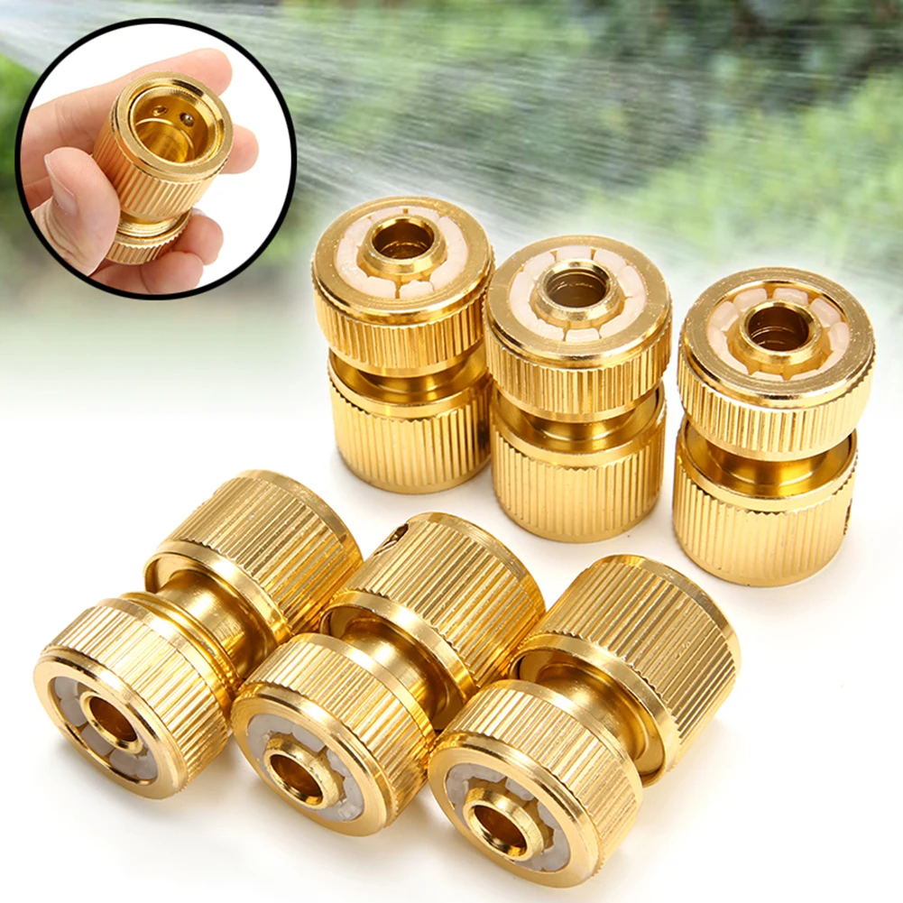 New Brass-Coated Hose Adapter, 1/2" Quick Connect Swivel Connector Garden Hose Coupling Systems for Watering Irrigation Tools tree irrigation kit