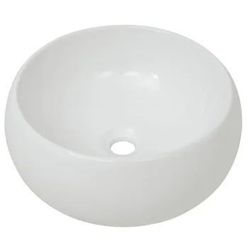 

VidaXL Round Washbasin White Ceramic 40 X 15 Cm 142340