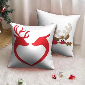 

Nanacoba Christmas Cushion Cover Decorative Sofa Pillow Cover Home Decor Throw Pillowcase Short plush Decoration For Home