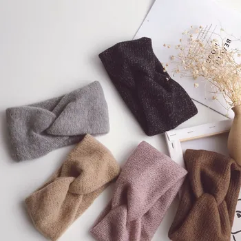 

Baby Headband Women Girl Twisted Knot Elastic Hair Band Newborn Woolen Crochet Headwrap Toddler Winter Turban Hair Accessories