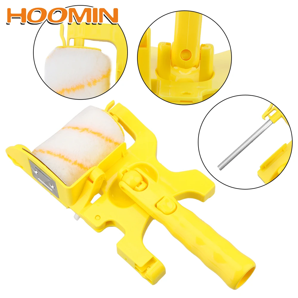 HOOMIN Roller Brush Multiuse for Home Wall Ceilings DIY Clean-Cut Paint Edger Roller Wall Decorative Handle Tools Paint Brush afbeelding