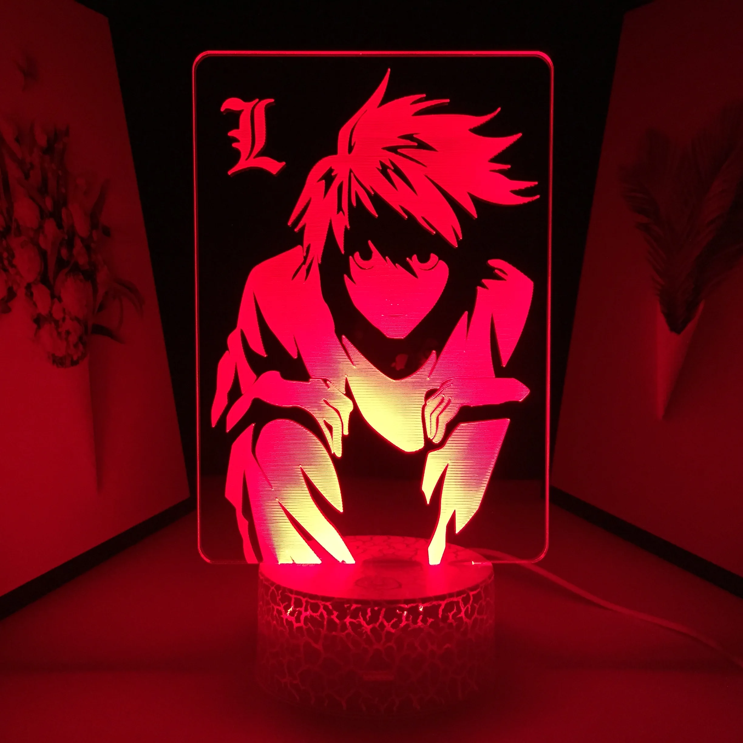 Yagami – Lâmpada noturna de LED de acrílico, presente de anime, nota de  morte, para decoração de quarto infantil, luz noturna