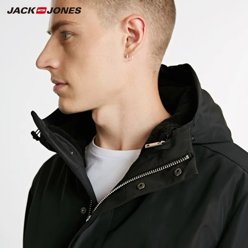JackJones мужской съемный 3 в 1 с капюшоном парка пальто Мягкий длинный водонепроницаемый куртка 218309525