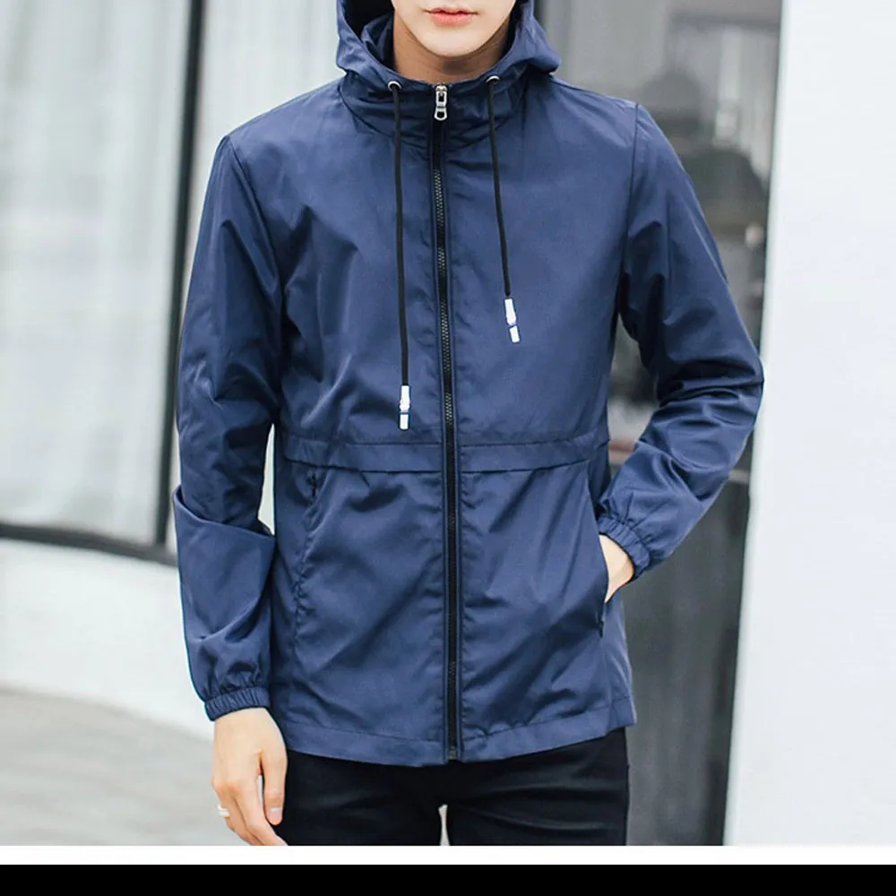 

Men's Windbreaker Jackets Bicycle Jacket Man Men's Winter Hoodie Soft Shell Solid Patchwork Waterproof Windproof Outdoor Coat
