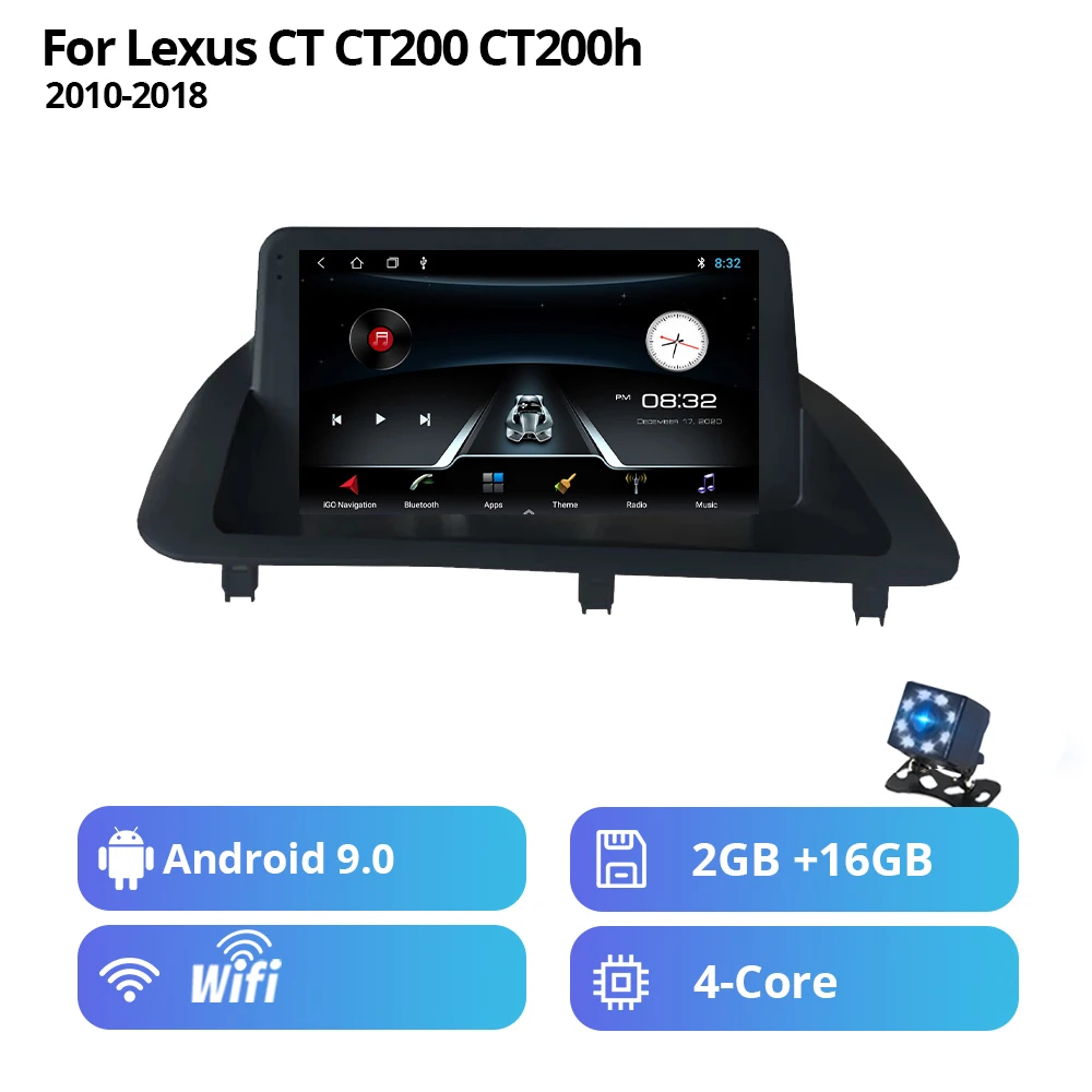 car video player system 2Din Android10.0 Car Radio For Lexus CT CT200 CT200h 2010-2018 Navigator For Cars Android Auto Multimedia Touch Screen Radio IGO head unit Car Multimedia Players