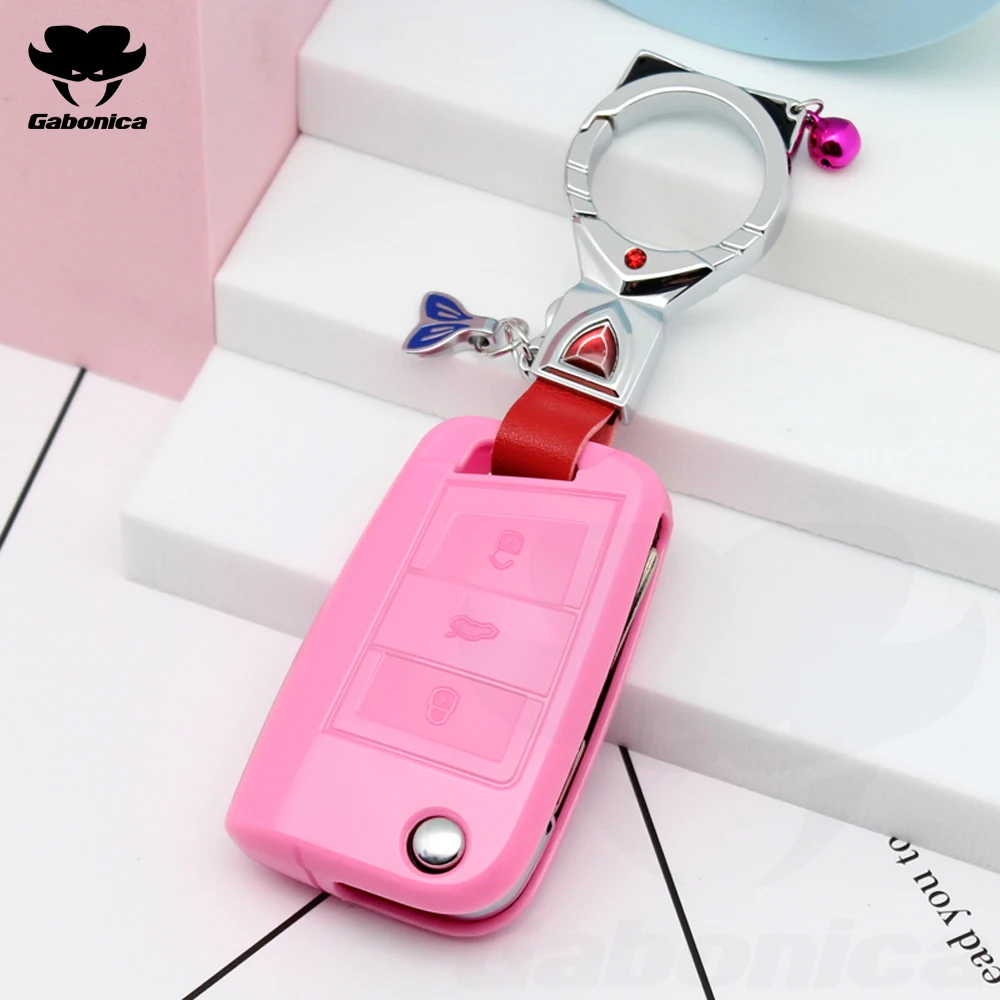 

Soft TPU CarKey Cover Case Shell fob For Volkswagen VW Golf 7 mk7 Seat Ibiza Leon FR 2 Altea Aztec For Skoda Octavia Accessories