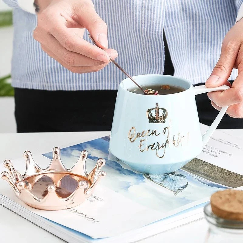 Новая чашка с короной в скандинавском стиле кружка керамическая простая девочка подарок для кофе Вода завтрак МК