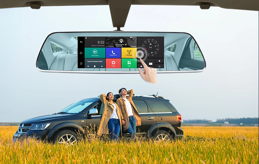 E-ACE 3 г Автомобильные видеорегистраторы 7 дюймов touch зеркало заднего вида Камер Android 5.0 GPS Bluetooth Handfree WI-FI FHD 1080 P 16 г видеомагнитофон