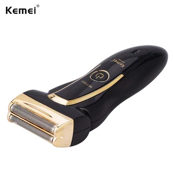 

Kemei Rechargeable Beard Razor Shaving Men Golden Face Precision Hair Clipper Travel Household Mustache Trimmer with Alloy Blade
