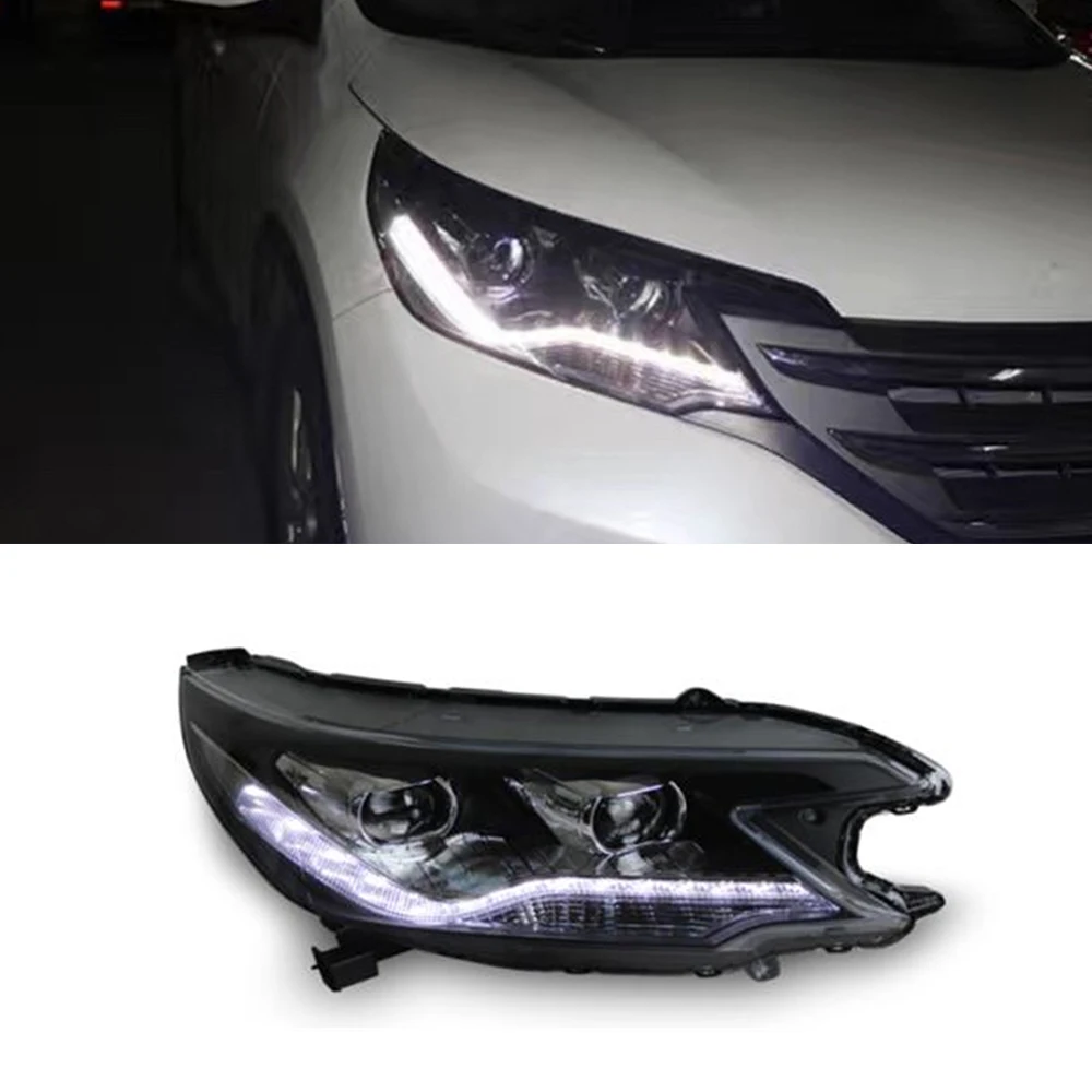 1 пара автомобильный головной светильник s для Honda crv 2012 2013 светодиодный головной светильник для CRV Головной фонарь СВЕТОДИОДНЫЙ дневной ходовой светильник DRL Bi-Xenon HID