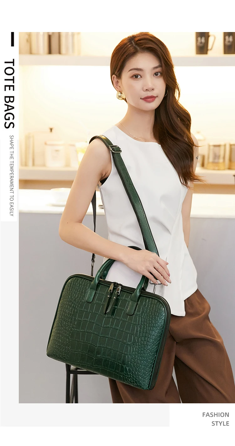 OYIXINGER New Crocodile Pattern Women Shoulder Bag Luxury Genuine Leather Handbag For Women 12