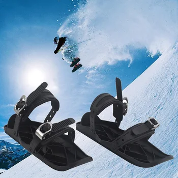 

Mini Ski Skates For Snow The Short Skiboard Snowblades High Quality Adjustable Bindings Portable Skiing Shoes
