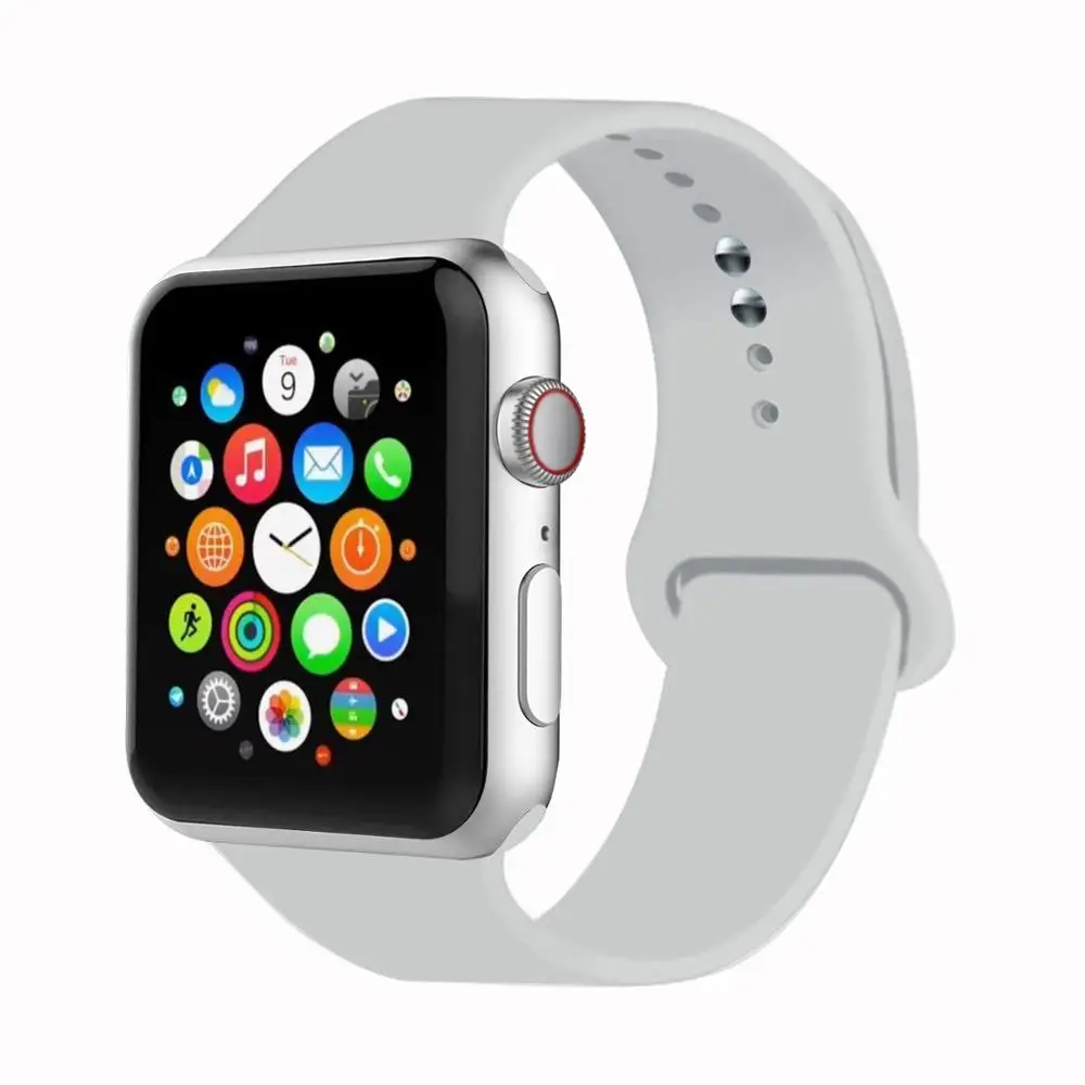 32 Цвета мягкого силикона замена спортивный ремешок для Apple Watch группа 44 мм 40 мм Series4/3/2 /42 мм 1 38 мм наручные браслет ремень - Цвет ремешка: Soft white