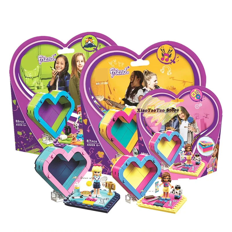 

2019 NEW Girls Friends Series Mia Cat Play Pet House Building Blocks Bricks Toys Animals Emma Love treasure box Princess Toys