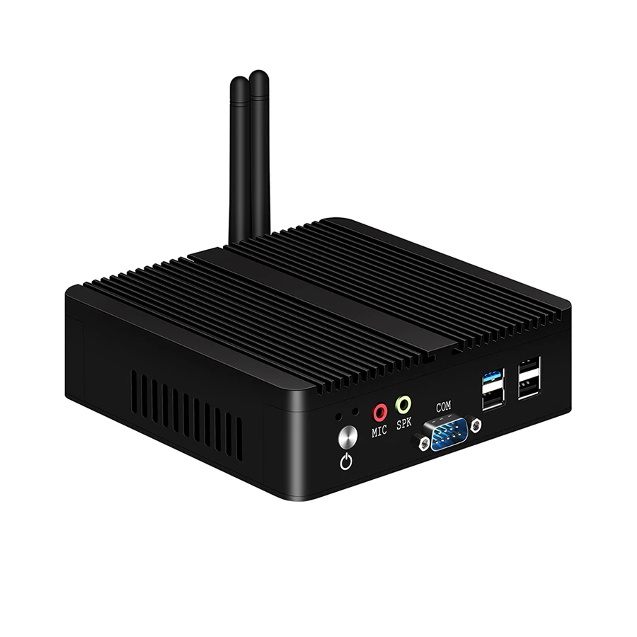 Безвентиляторный мини ПК Pentium J2900 четырехъядерный двойной LAN 2* COM Windows 7 Wifi HDMI бытовой ПК HTPC ТВ коробка Мини компьютер