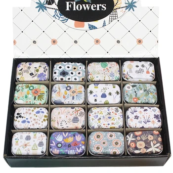 

32pcs Cartoon Flower Mini Tin Box Sealed Jar Packing Jewelry Candy Cans Storage J78C