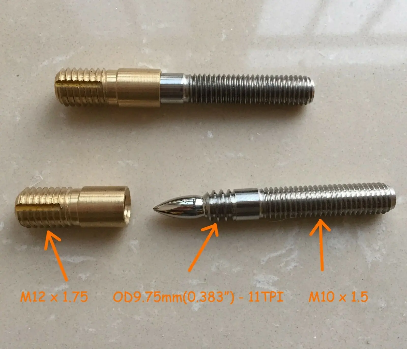 Billiards BULLET HEAD Pool Snooker Cue SS/Brass Joint Pin Screw