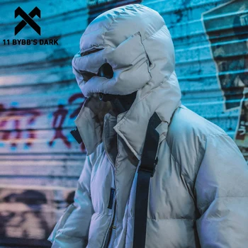 

11 BYBB'S DARK Hip Hop Padded Jackets Thicken Warm Cargo Parka Jacket Men Function Creative Removable Windbreaker Parka Coat