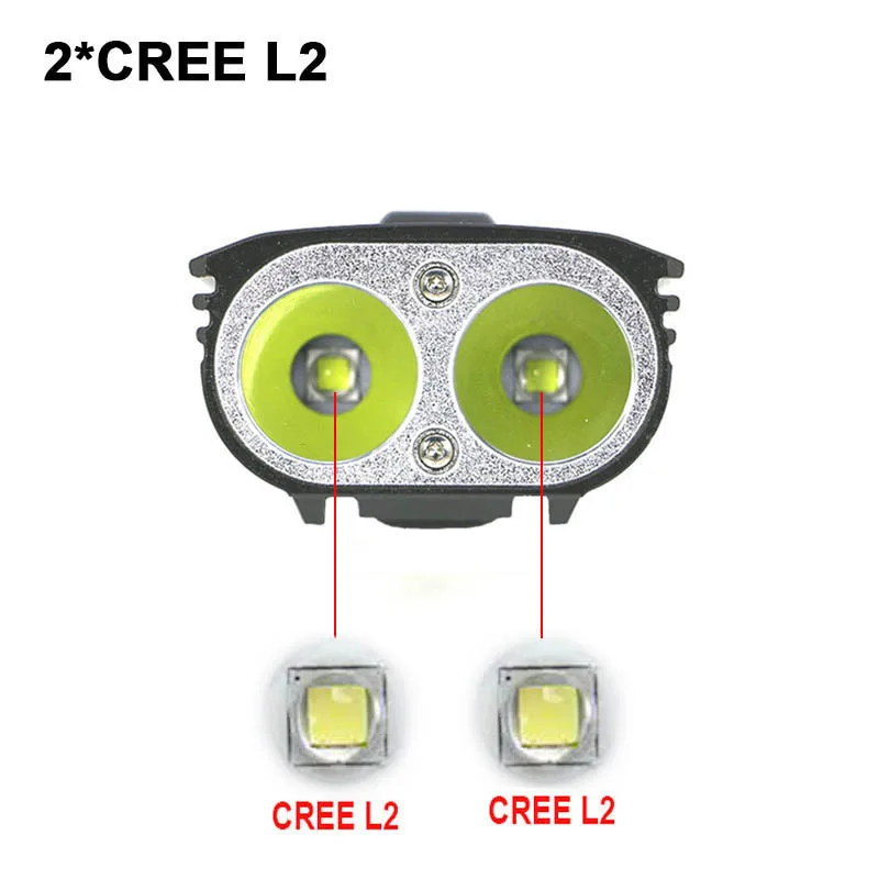 

USB 6800mAh Bike Light High Bright Bicycle Light 2* XML-L2 LED with Battery cycling Front Lights Tail Lamp Optional
