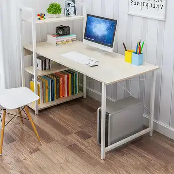 

NEW Computer Laptop Desk 45/47" Modern Style Computer Desk with 4 Tiers Bookshelf for Home Office Studying Living Room