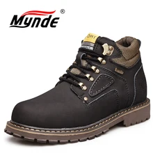 Новинка; зимние мужские ботильоны в байкерском стиле с мехом и плюшем; теплые классические модные зимние ботинки; сезон осень; мужские повседневные рабочие безопасные ботинки