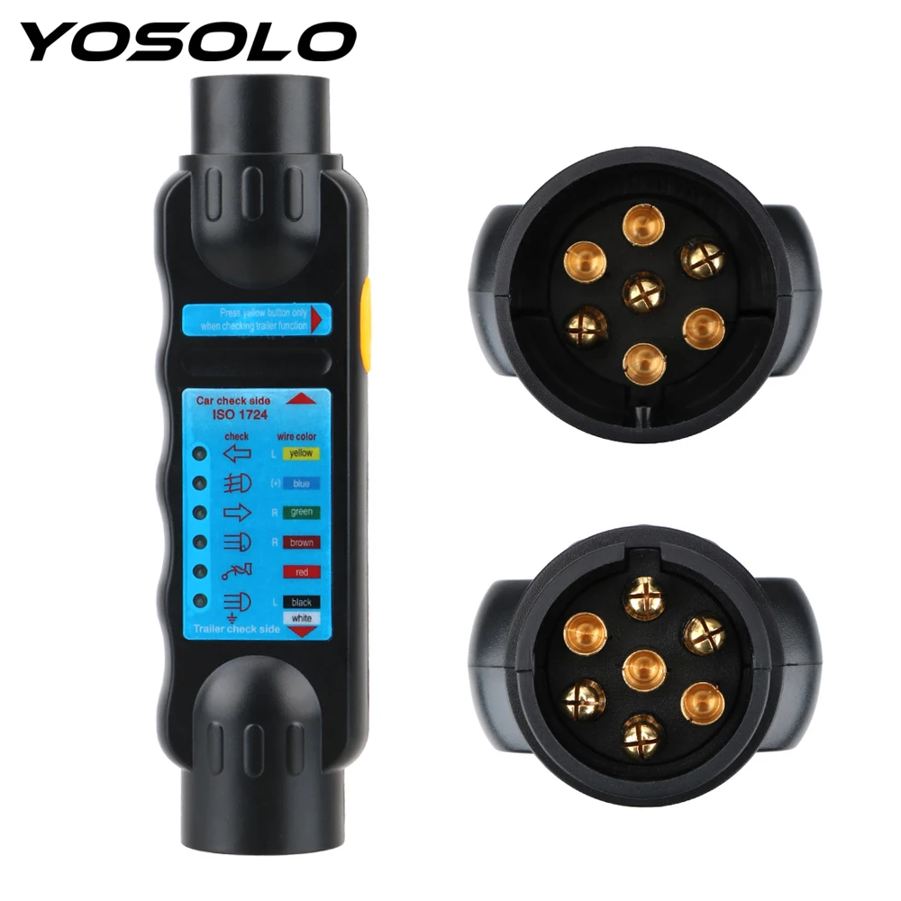 Yosolo 12v 7 Pin Plug Socket Diagnostic Tools Trailer Tester Caravan