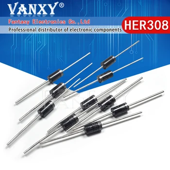 

100PCS HER308 3A 1000V Fast Recovery Diodes