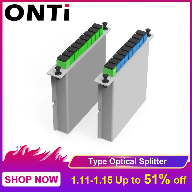 ONTi 10 шт./упак. SC APC PLC 1X8 разветвитель волоконно оптический Корпус FTTH с плоский волновой Тип