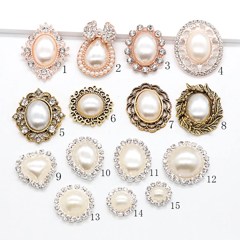 

Hot a variety of gorgeous diamond Alloy jewelry Accessories Flat Back Imitation pearls Base Settings Wholesale Handmade Fitting