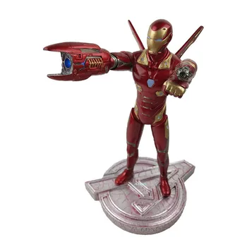 

[Funny] 32cm The super hero LED light infrared gun Iron Man MK50 Action Figure statue Collectible Model kids gift