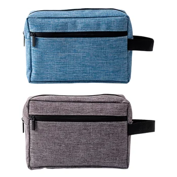 

2pcs Cosmetic Bags High Capacity Multifunctional Waterproof Cosmetic Bags Wide Handle Travel Wash Bag for Outdoor (Blue and Grey