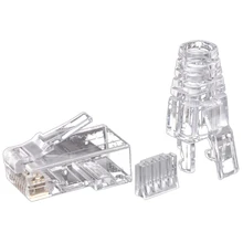 100 шт. Cat6 RJ45 разъем UTP кабель Ethernet Jack 8P8C сетевой CAT 6 Модульные вилки с 6,5 мм RJ45 шапки