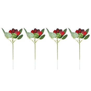 

6 Pcs Plant Decoration Flower Artificial Plant Paddle Strawberry Photo Props Artificial Plants Decoration Basket Vase