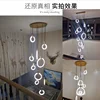 Modern LED Chandelier ceiling living room Wooden lighting Acrylic Ring fixtures stairs deco hanging lights dining pendant lamps ► Photo 3/6