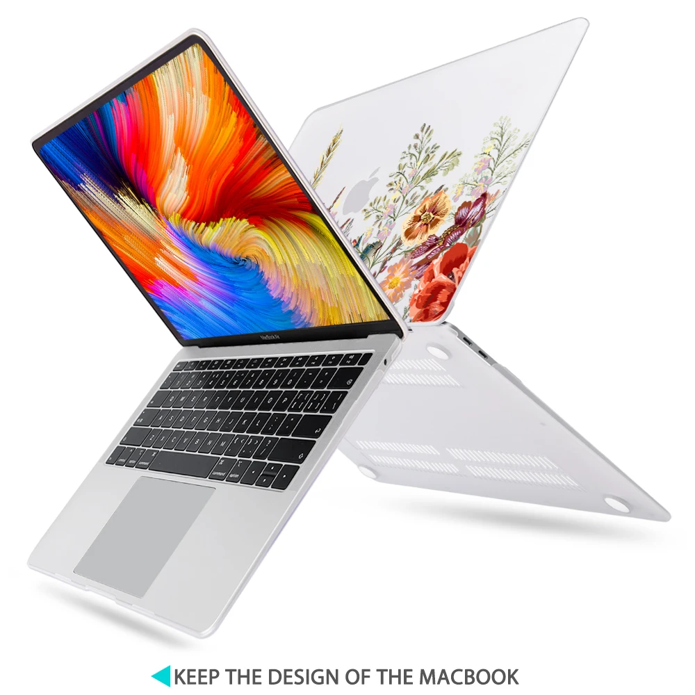 flor fosco impresso plástico caso duro para macbook air polegada capa para portátil pro polegada