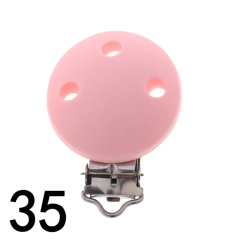 Pacifier Clip 10PCS Silicone Round Teether DIY Chain Holder Soothing Accessories For Baby