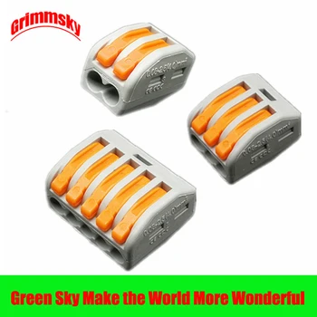 

60Pcs/Set Terminal Block Spring Lever Nut Terminal Blocks Reusable Wire Connector Terminal Block