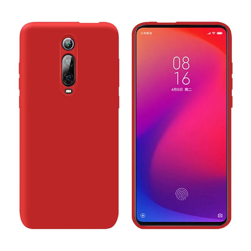 Для Red mi K20 Pro Чехол для Xiaomi mi 9T мягкий жидкий силикон для Xiaomi mi 9T mi 9T mi 8 Lite чехол для Red mi Note 7 8 Pro чехол s - Цвет: Красный