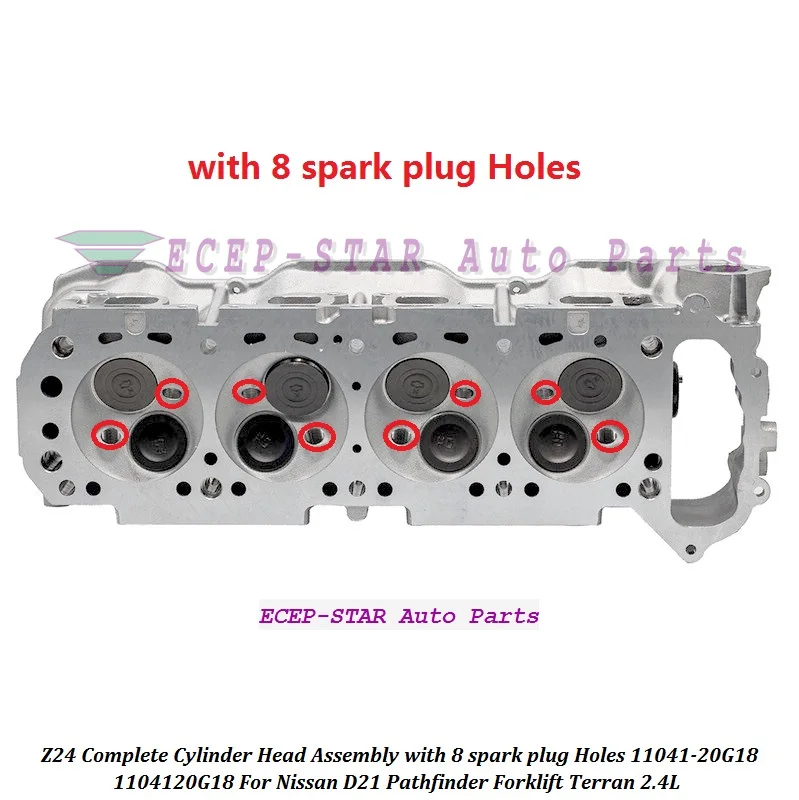 Z24 Cylinder Head 8 Spark Plugs Nissan 2.4 8V 11041-20g18