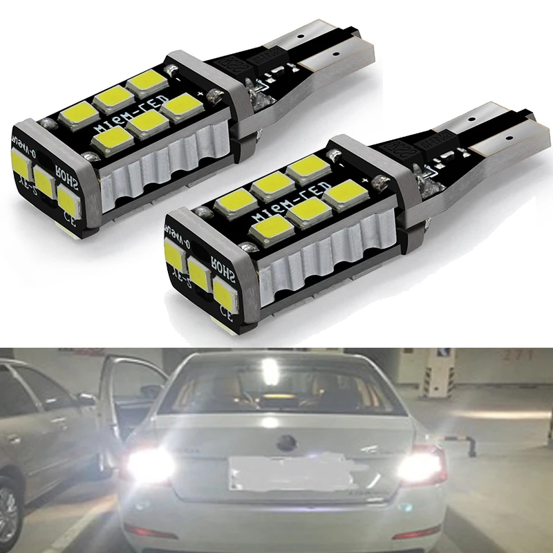 Светодиодная лампа Canbus для Skoda Superb T15 W16W без ошибок SMD 2835 15 светодиосветодиодный