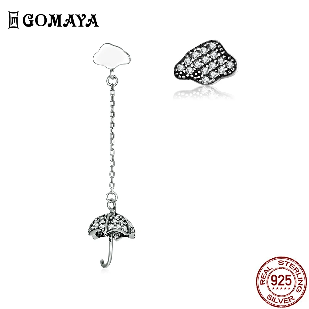 

GOMAYA 925 Sterling Silver Stud Earrings Romantic Delicate Irregular Design Earrings Engagement Party Gifts for Girlfriends