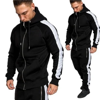 

Zogaa Men Joggers Tracksuit Two Piece Hoodies Sweatpants Set Casual Zipper Outwear Sweat Suit 2 PCS Men's Outfits Matching Set