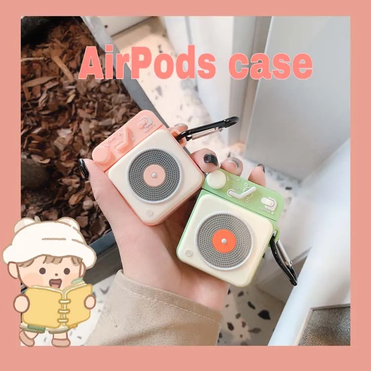 3D мультфильм ретро радио наушники чехол для Airpods 1 2 чехол силиконовый чехол для Air pods 1 2 airpods чехол с металлической пряжкой