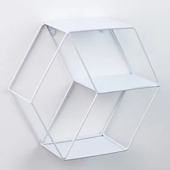 

Industrial Wall Shelves Wall Mounted Geometric Hexagon Storage Shelf Living Room
