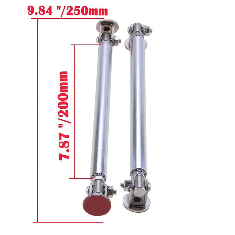 2 Aste Di Supporto Per Splitter Auto In Acciaio Inox - Estensibili, Rosso, Per Diffusore Paraurti, 15 Cm - Foto 8