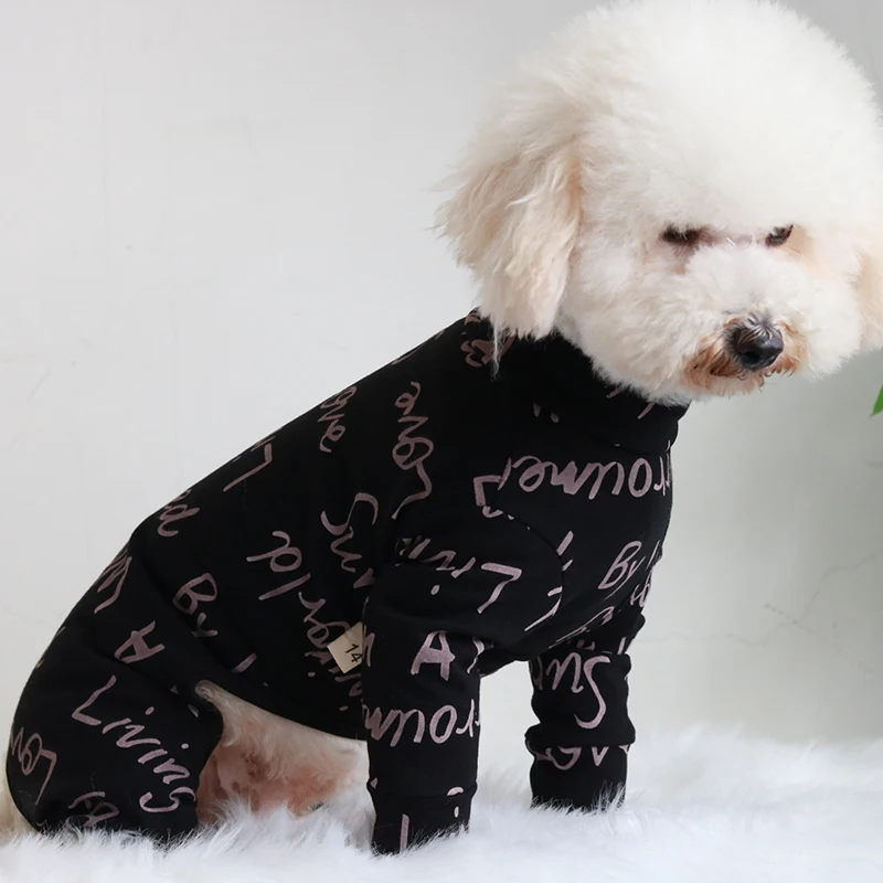 

Pet Dog Jumpsuit 100%Cotton Overalls Four Feet Puppy Clothes For Small Dogs Pajamas Long Sleeve Sweatshirt Chihuahua Poodle Pug