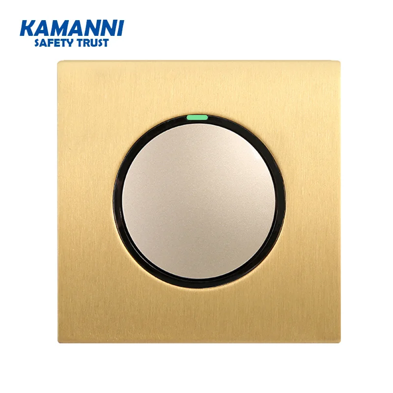 

Luxury gold copper panel wall button recovery switch LED indicator control wall sensor light switch 1/2/3 gang 1/2 way